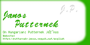 janos putternek business card